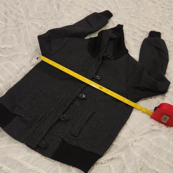 Beautiful gray and black wool French Connection button down/zipper coat size 8! - Picture 7 of 11